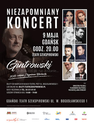 Plakat koncertu - „Gintrowski - a jednak coś po nas zostanie” - Gdańsk”
